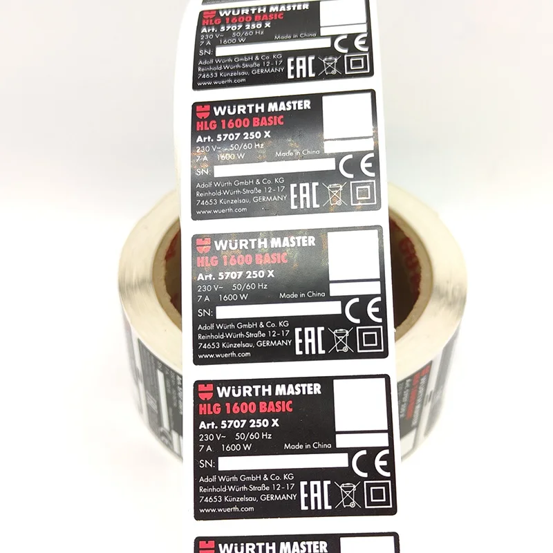 Premium quality OEM full color print industrial adhesive label stickers with competitive price