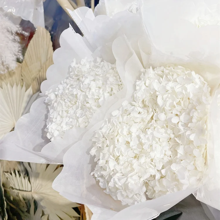 Custom color preserved hydrangea preserved flowers wedding garland floral foam cage