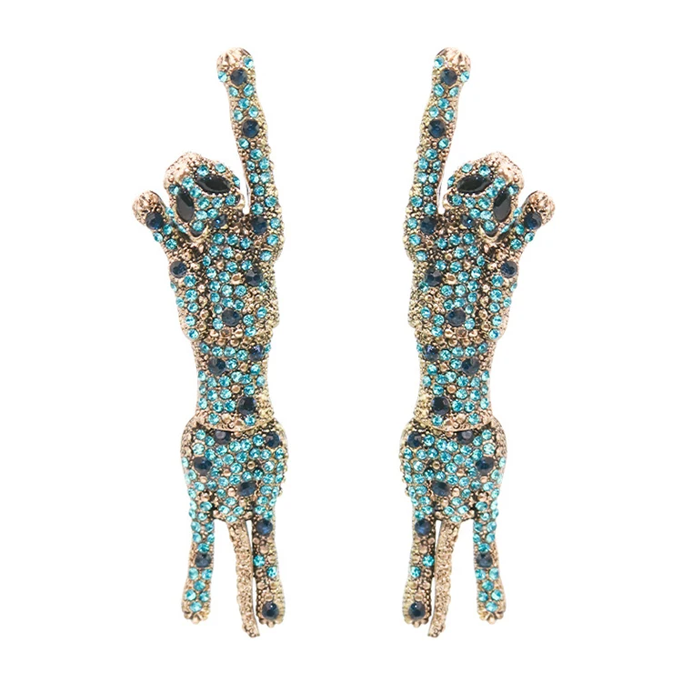 pendientes pantera anime acceesories biting crystal cute bite plant planet panther earings women animal