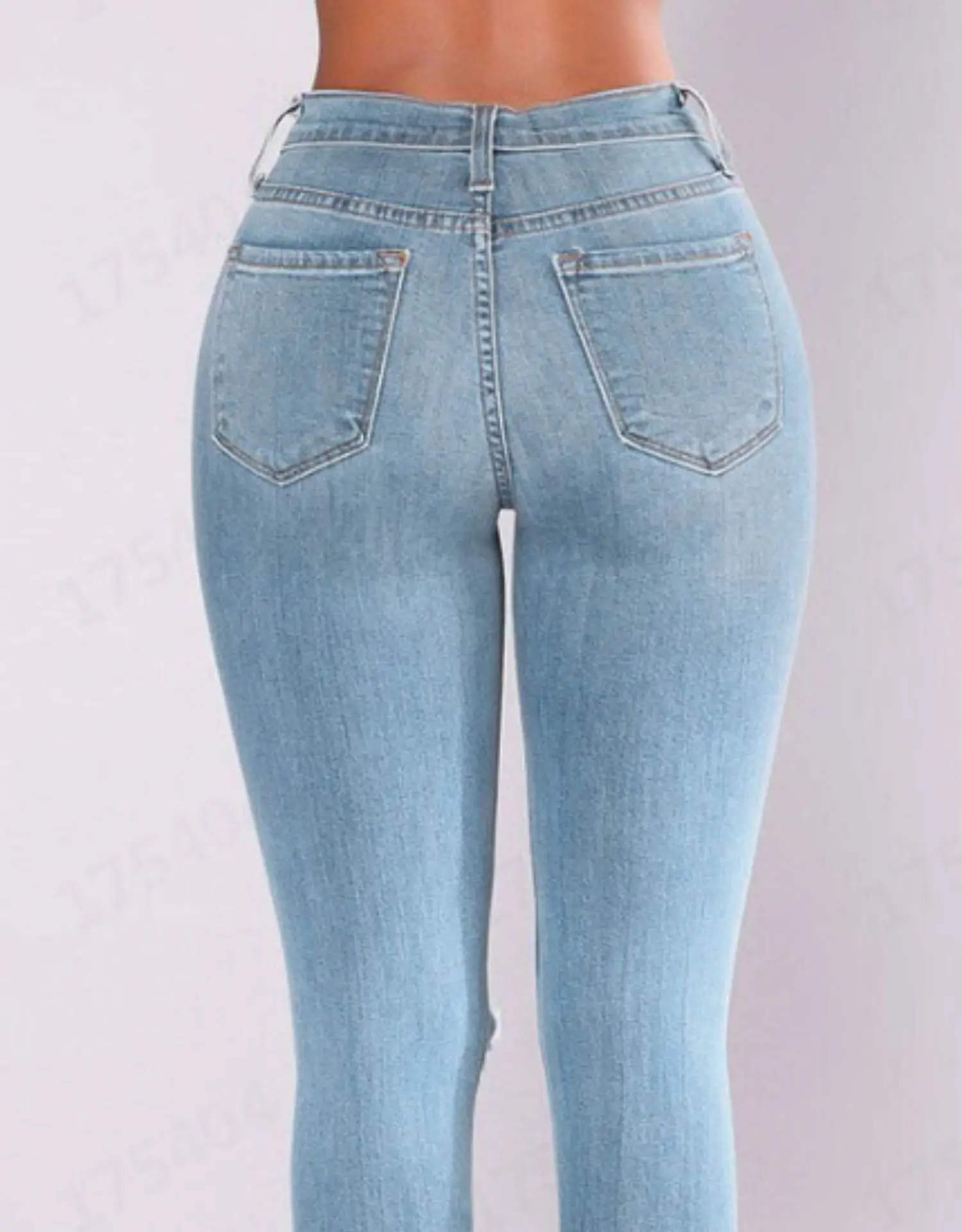Spring 2023 new popular high-waisted hip lifting elastic small foot broken pencil jeans for women woman clothes