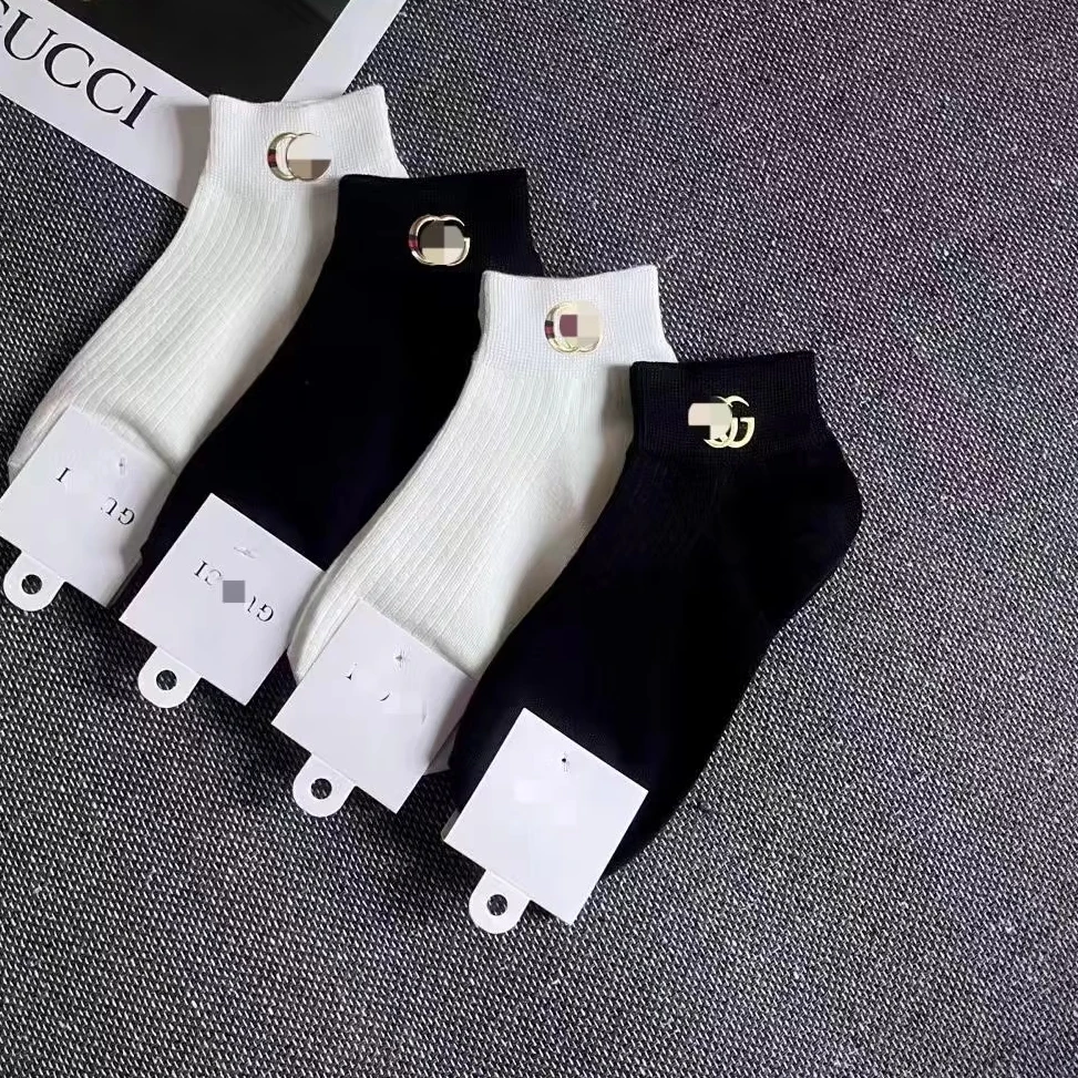 2024 Fashion designer socks famous brand women glitter thigh high gg socks double g socks in the box