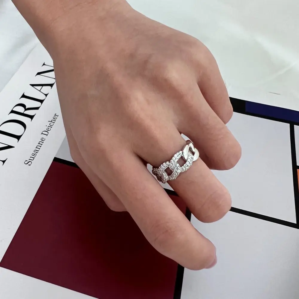 Fine Jewelry Women Ring Price 925 Sterling Silver  Out Cz Diamond Wedding Heart Shaped Ring