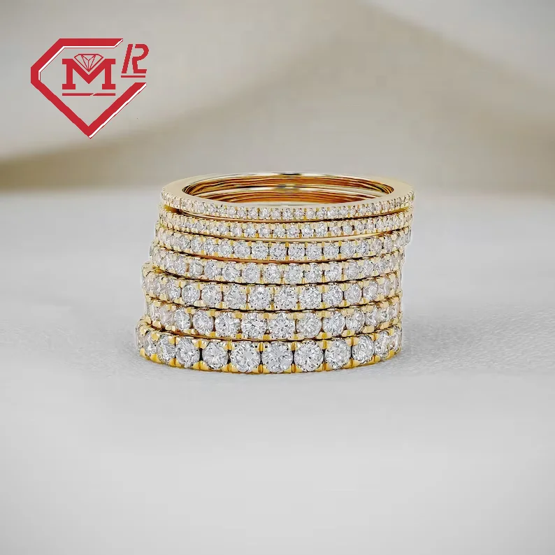 Custom Lab Diamond Wedding Band 925 Silver 2mm 3mm 4mm Eternity Lab Grown Diamond Ring