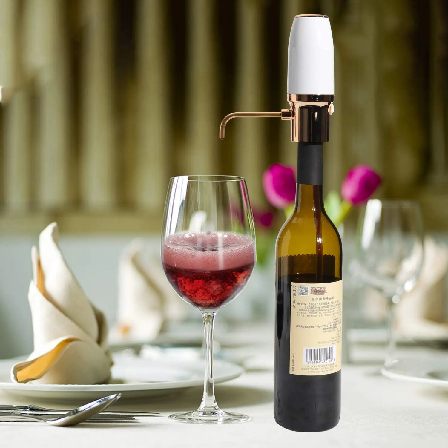 Electric Wine Aerator Pourer Automatic Smart Decanter Dispenser Rechargeable with Micro USB Cable