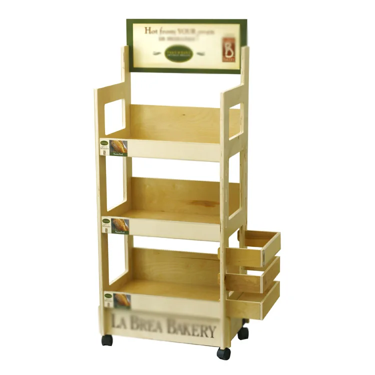 
Wood crate floor grocery liquor merchandiser store display rack shelf branded rustic crate sign 