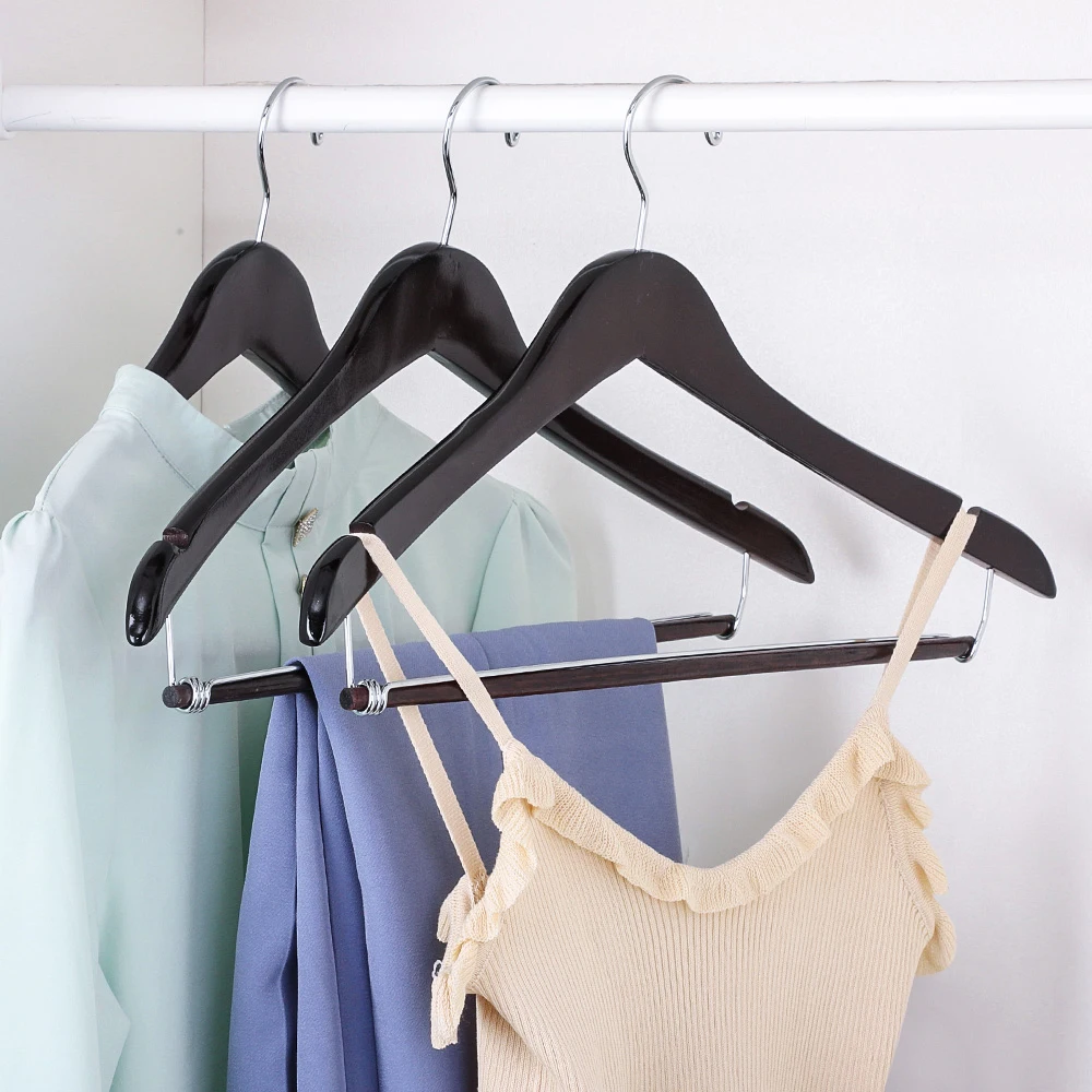 Strong Custom Wood Hangers vintage Wooden Hangers for Winter Suits Coats Clothes