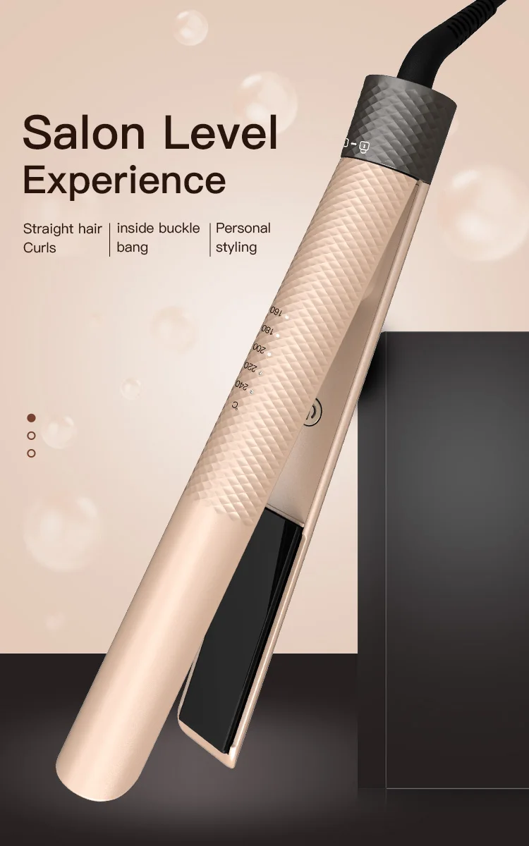 Bidisco Professional Manufactures Hair Straightener LCD Display Salon Titanium Hair Straightener Private Label Flat Iron