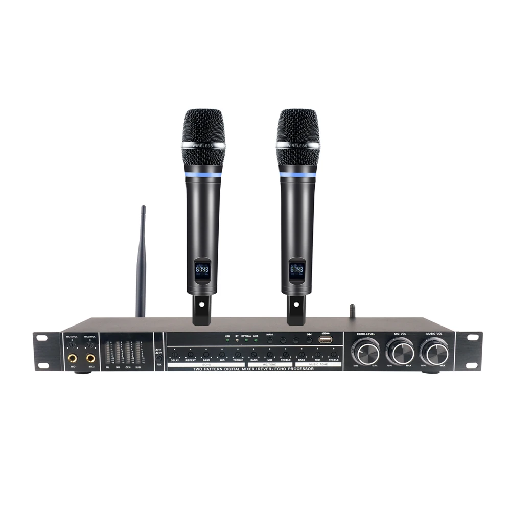 professional audio processor fiber chargeable handheld microphone sound processors system for Karaoke