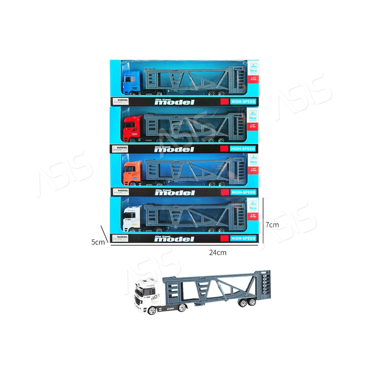 Customize Logo Sliding Police Alloy Metal Kids Play Set Vehicles Car Container Truck Die cast Toys