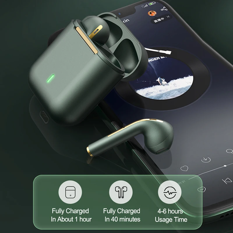 J18 наушники-вкладыши Tws с Bt наушники беспроводные True Wireless In-ear Беспроводные спортивные вкладыши