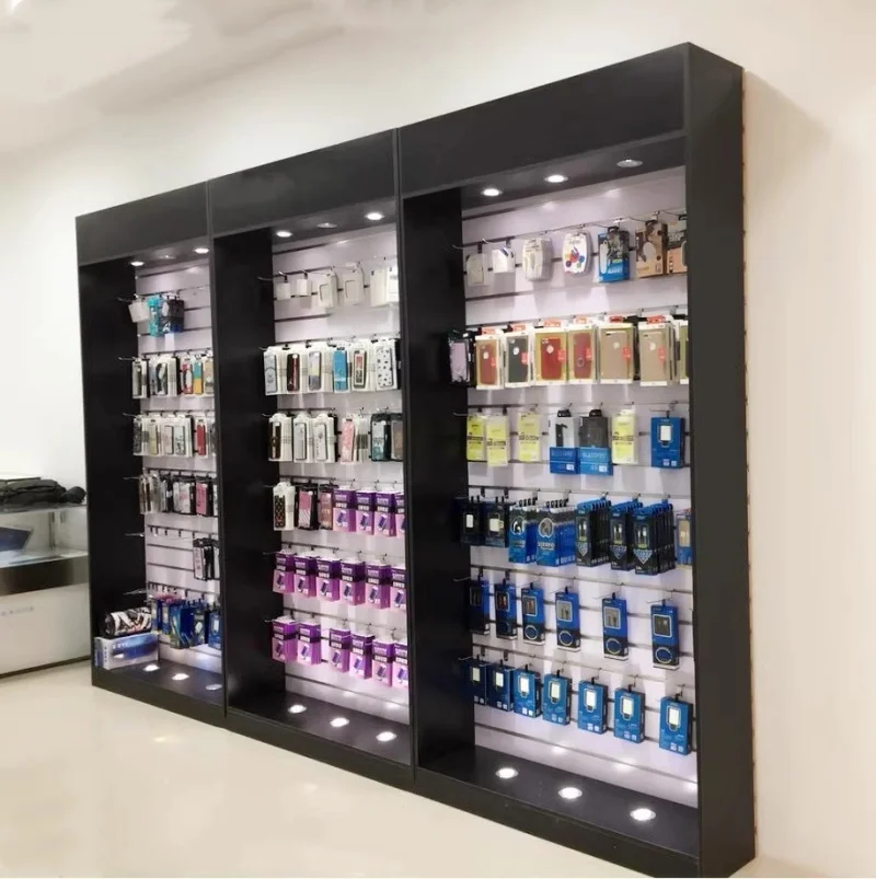Customize Digital Cell Phone Accessories Cabinet Display Stand High Quality Mobile Shop Showcase For Retail