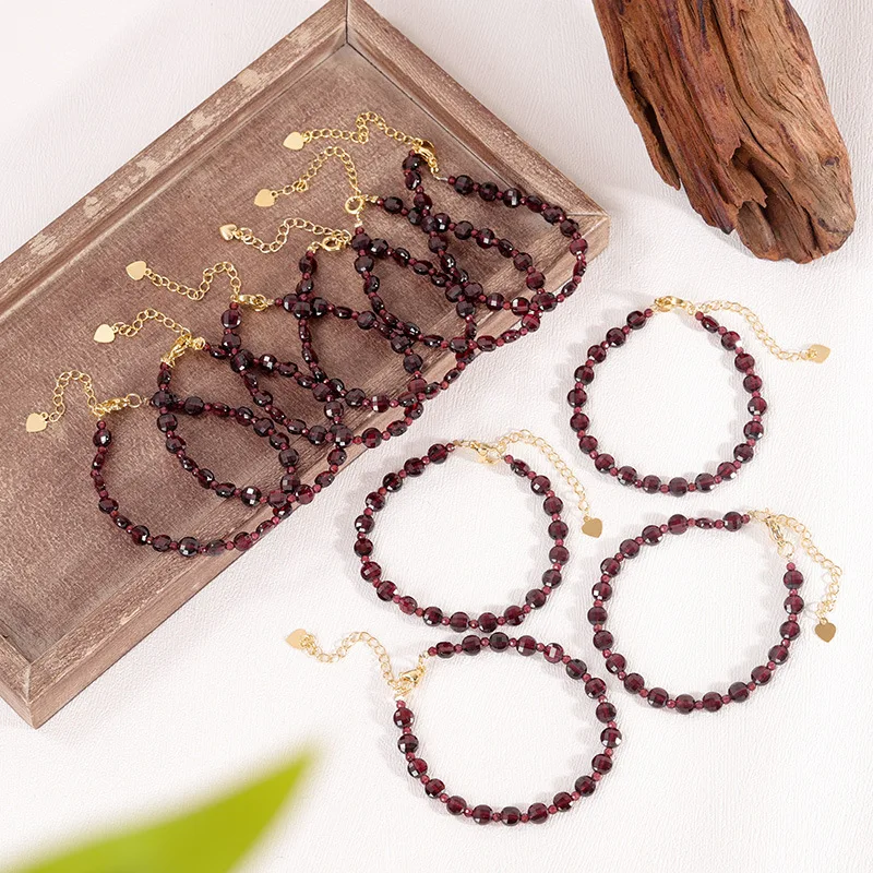 High quality natural garnet bracelet natural crystal bracelet fashion unisex jewelry accessories bracelet