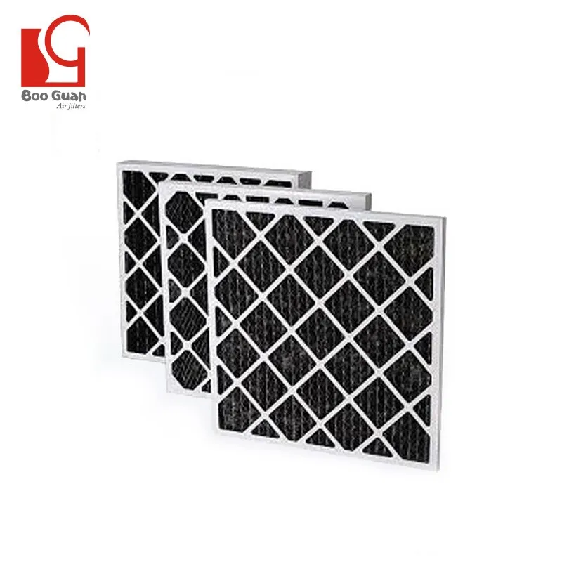 Shanghai Booguan Activated Carbon Cardboard Frame MERV 8 Merv 11 Merv 13 Pleated Air Filter for AC HVAC and Furnace