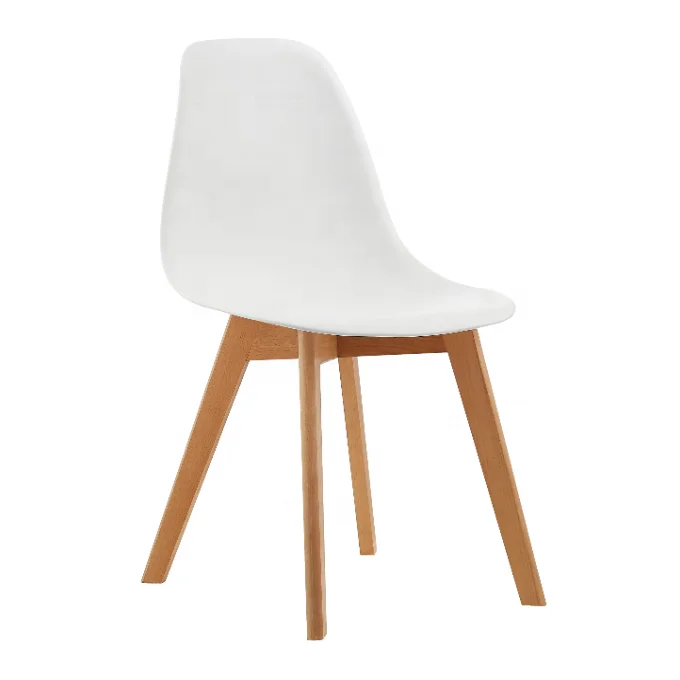 China Wholesale Modern Buy The White Prices Chair PP Plastic Coffee Dining Chairs With Wood Legs For Cafe