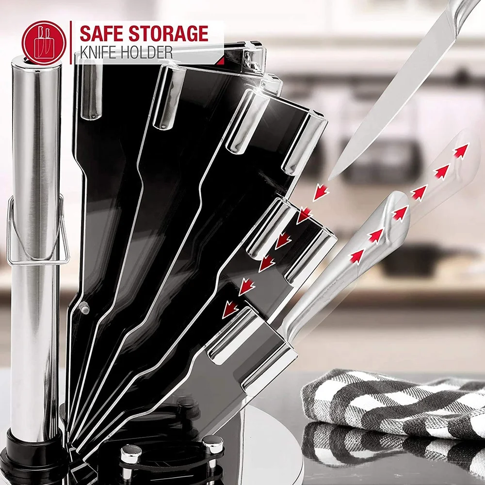 Professional 9pcs stainless steel chef kitchen knives set for kitchen wholesale professional hollow handle kitchen knife set