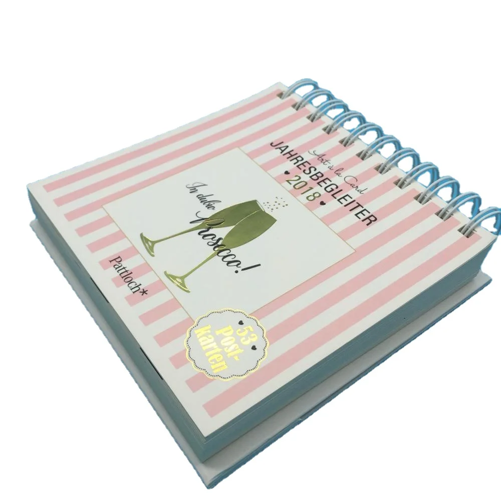 custom desk calendar printing wholesale, Offset printing OEM design spiral binding paper calendar