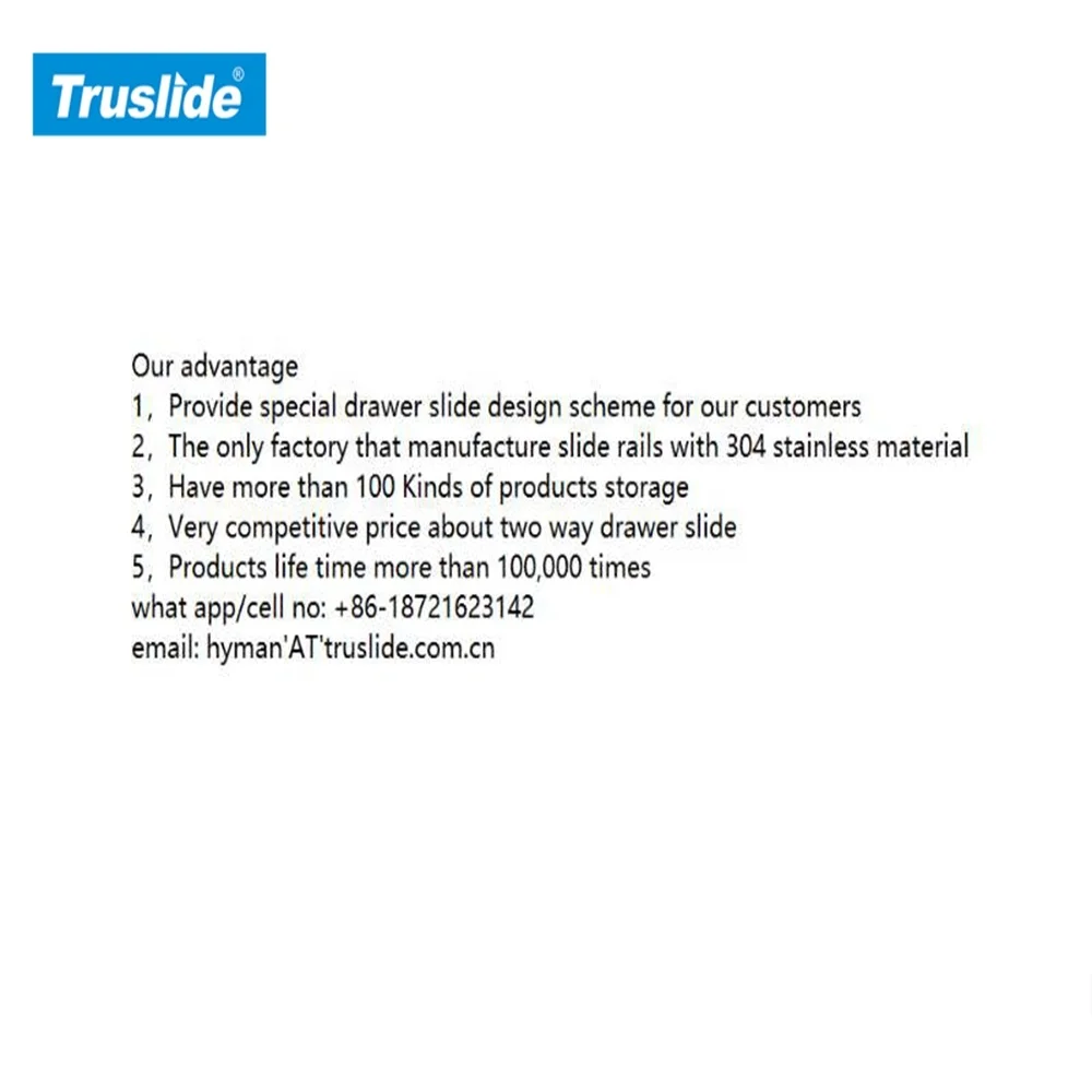 Сделанный на заказ 50 мм подшипник для шкафа телескопическая мебельная скользка средней мощности