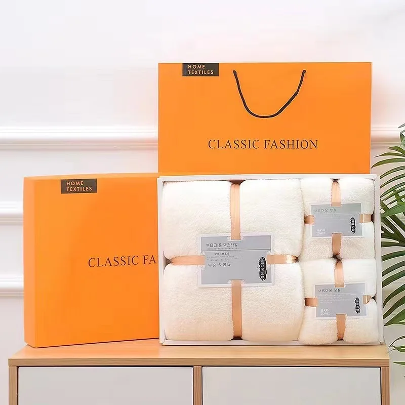 towels wholesale Bath Towel Microfiber  Coral Velvet Luxury Hotel Gift Box Bath Towels Set set Custom