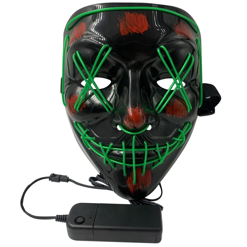 wholesale high quality led party mask ultra-realistic full face terrorist zombie mask witch halloween horror facial led mask