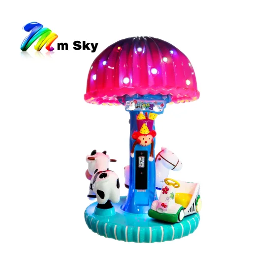 Gorgeous LED light effect 3 seats Carousel KA-660 Merry Go Round horse coin operated kiddie rides Carousel for sale supermarket