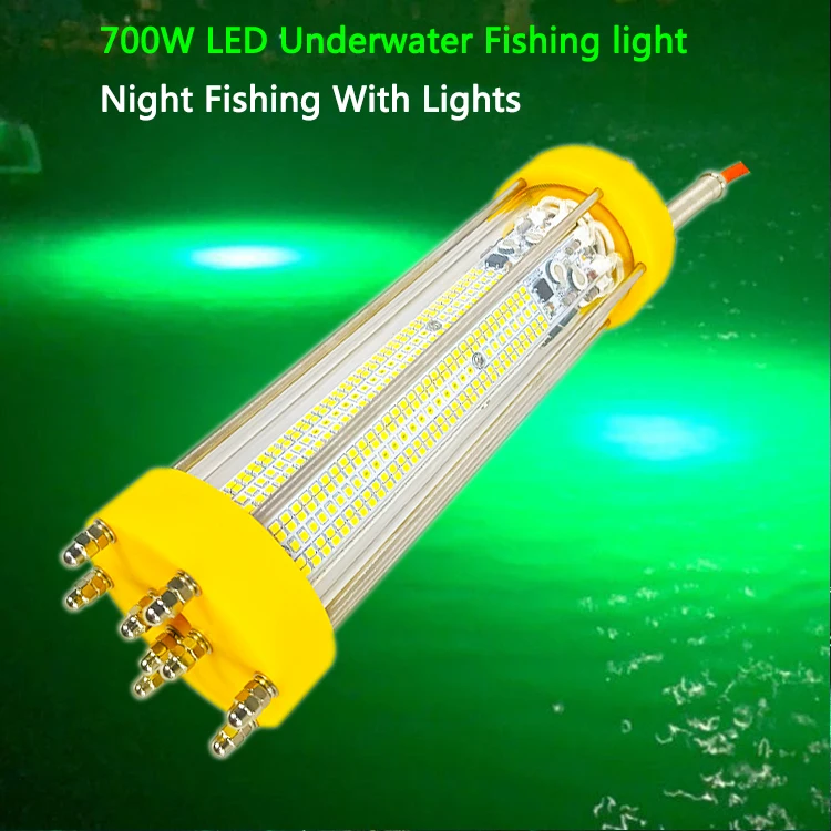 700W 220V White Blue  IP68 316L deep drop fishing light led marine flood light for sea fishing