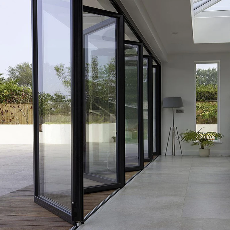 D-TOP Modern Interior Sliding Folding Door Glass Patio Aluminum Doors for House