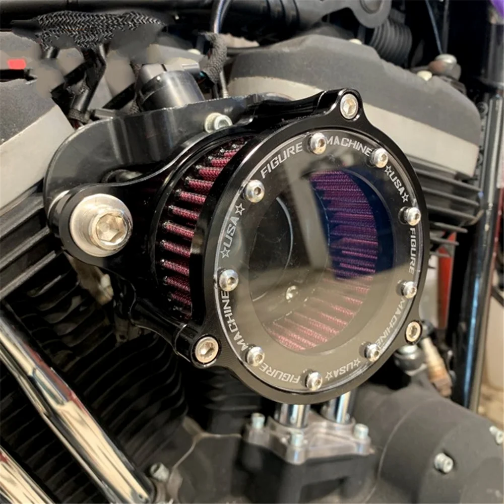 Motorcycle modified CNC aluminum vintage air intake filter cleaner for Harley Sportster XL 883 1200 XL883 XL1200 48 X48 72 04-16