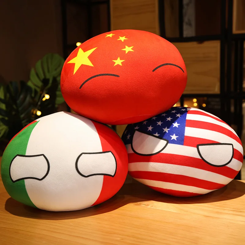 2023 New Arrival Polandball USSR USA FRANCE RUSSIA UK JAPAN GERMANY CANADA Stuffed Doll Countryballs Plush Toy