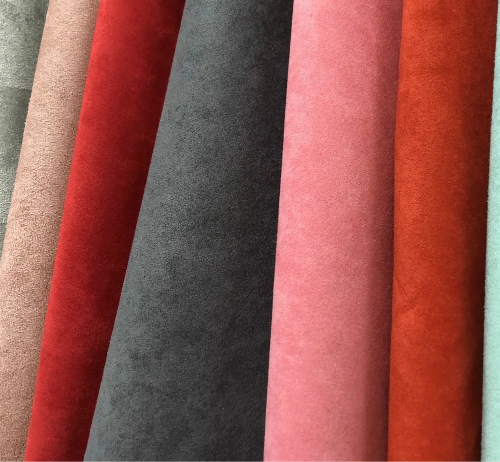 
colorful artificial suede leather fabric for making winter shoe and bag 