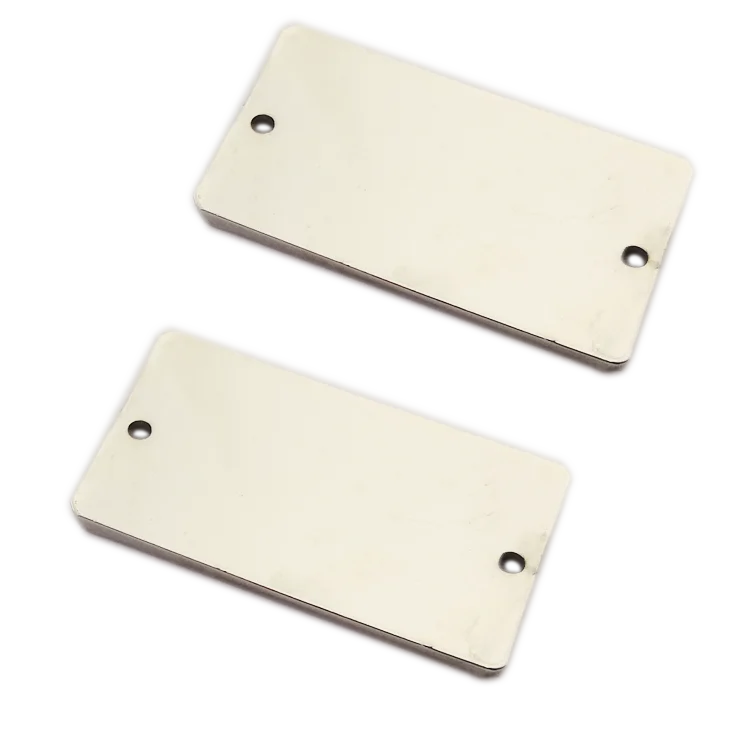 Silver logo making custom metal tags plates labels for clothing