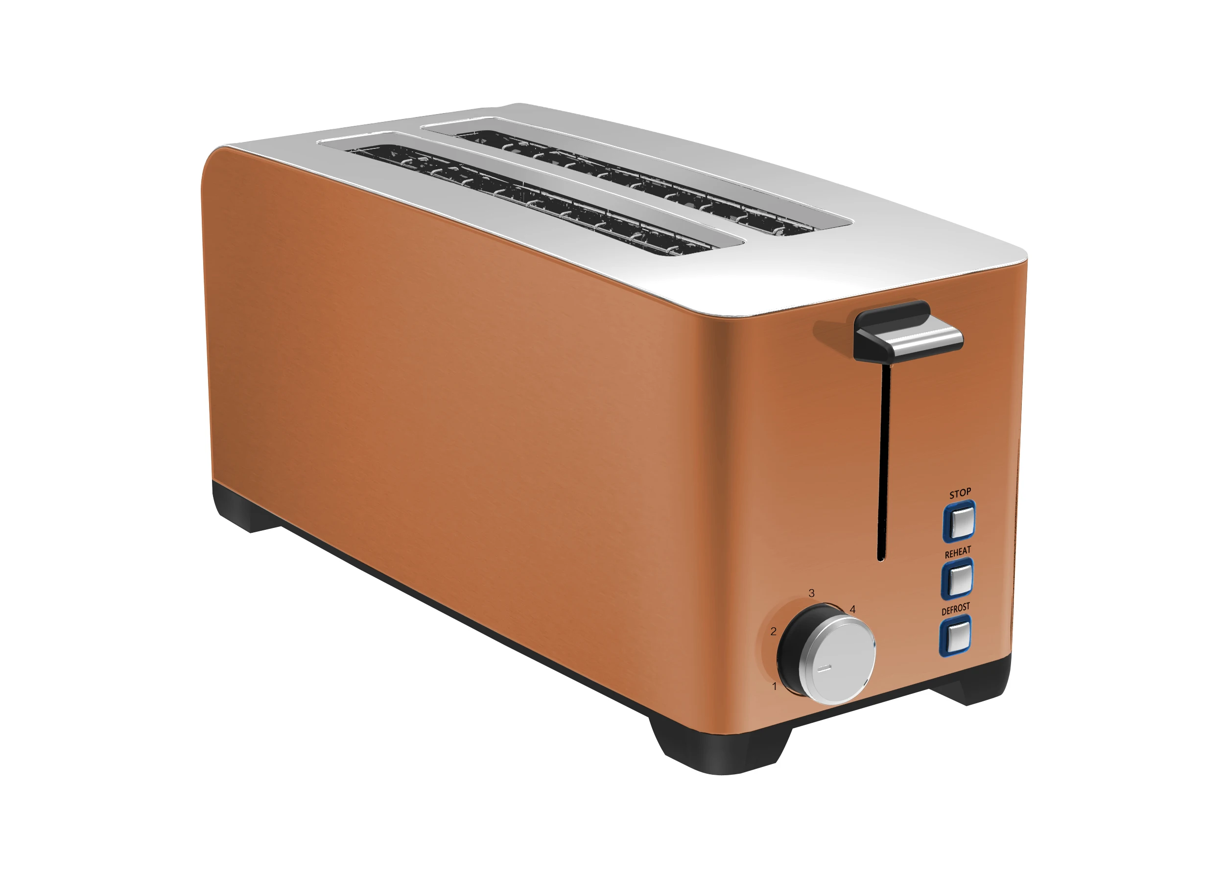 Китайская фабрика, бытовой кухонный тостер 1180-1400 Вт, выдвижная машина для хлеба, тостер на 4 ломтика