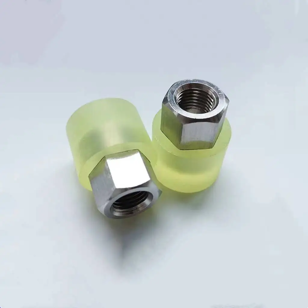 Polyurethane coated iron parts, bearing coated rubber shaped parts