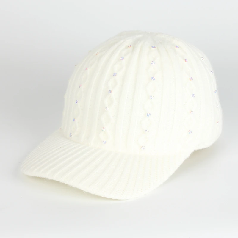 Wholesale New Fashion Winter Chic Wool Knitted Braid Diamond Baseball Gorras Trucker Golf Tennies Dad Hats For Women