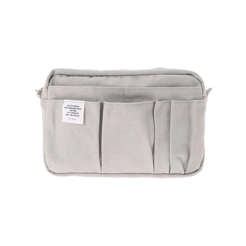 Portable Custom Logo Print Organizer Promotional Canvas Zipper Travel Cosmetic  Bag Insert