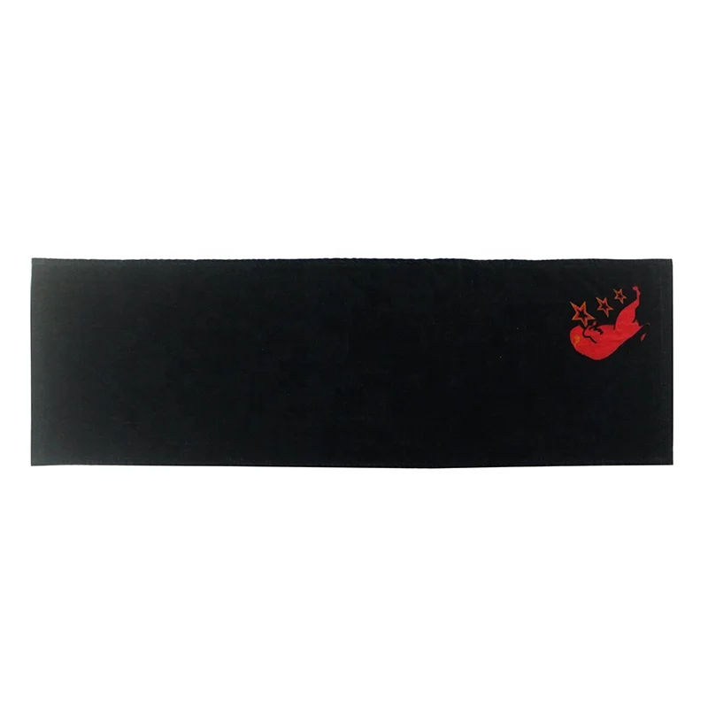 Custom Print microfiber Black Slogan Gym sport towel with logo