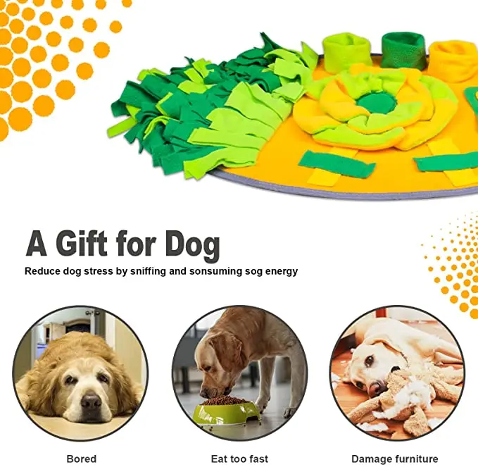 Portable Snuffle Mat For Dog Washable Puzzle Toys Pet Nose Work Mat Anti Slip Dog Training Slow Feeding Mat