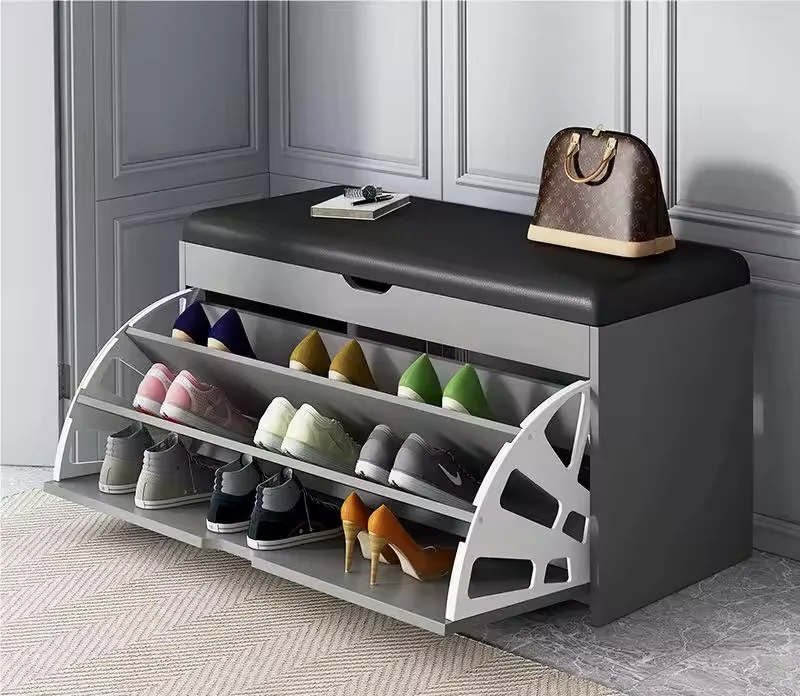 Cushion Customization Home Living Room Furniture Modern 3 layers Wooden Shoe Racks