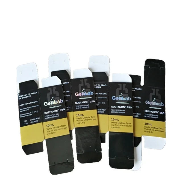 Free design custom printing with holographic logo Gen Pharma labs steroid 10ml vial box label and vial paper sticker