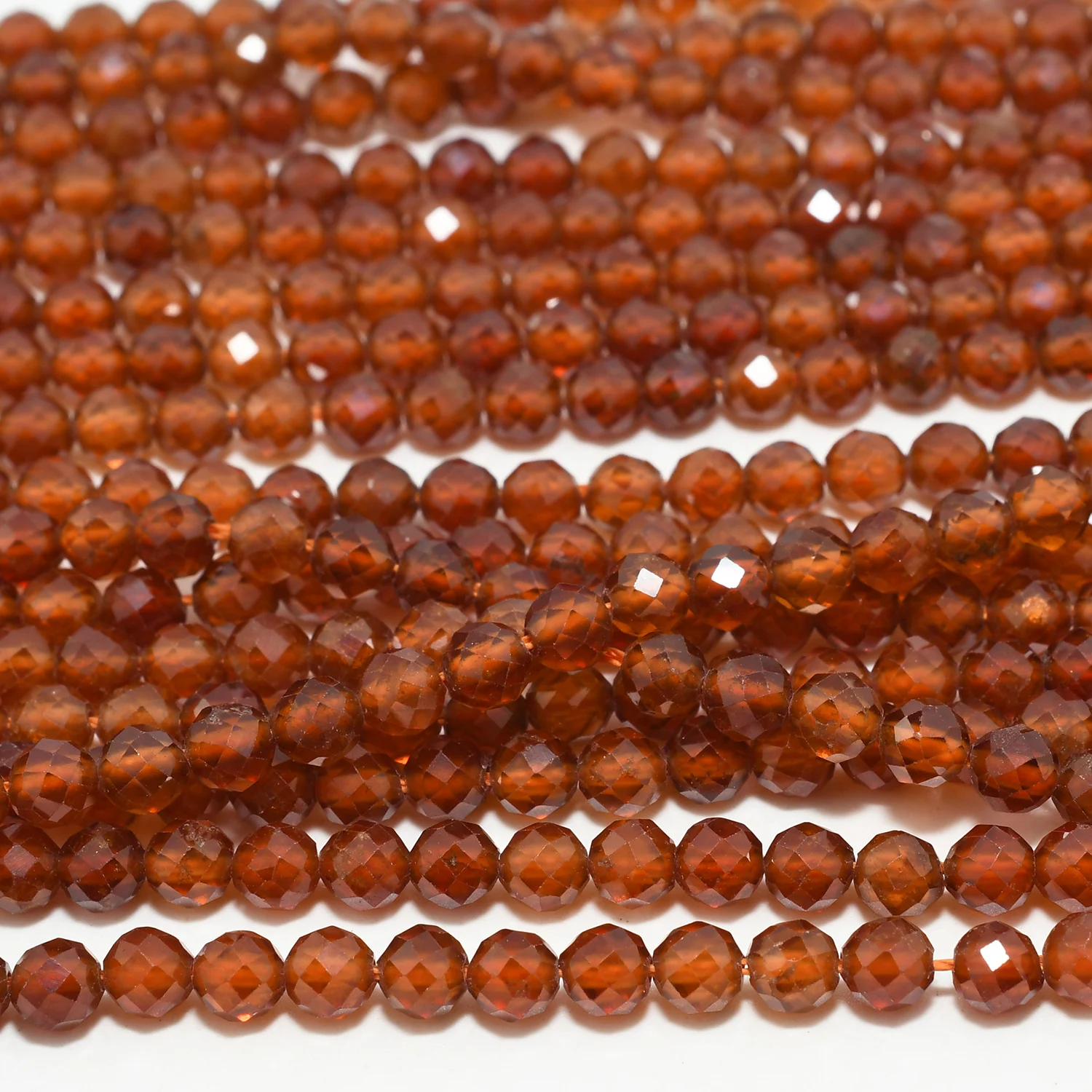 Natural Spessartine Garnet Faceted Round Beads 2mm/3mm/4mm