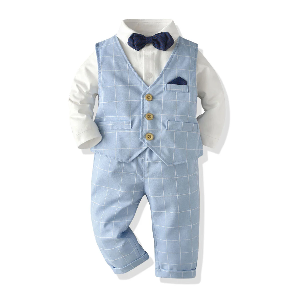 Factory Wholesale Price Baby Clothes Custom Three Piece Suits For Baby Boy