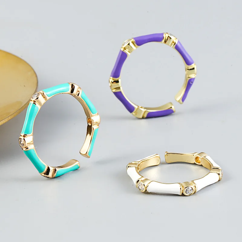 2022 new fashion Bamboo Ring Adjustable  Trendy Gold Plated Rings for woman