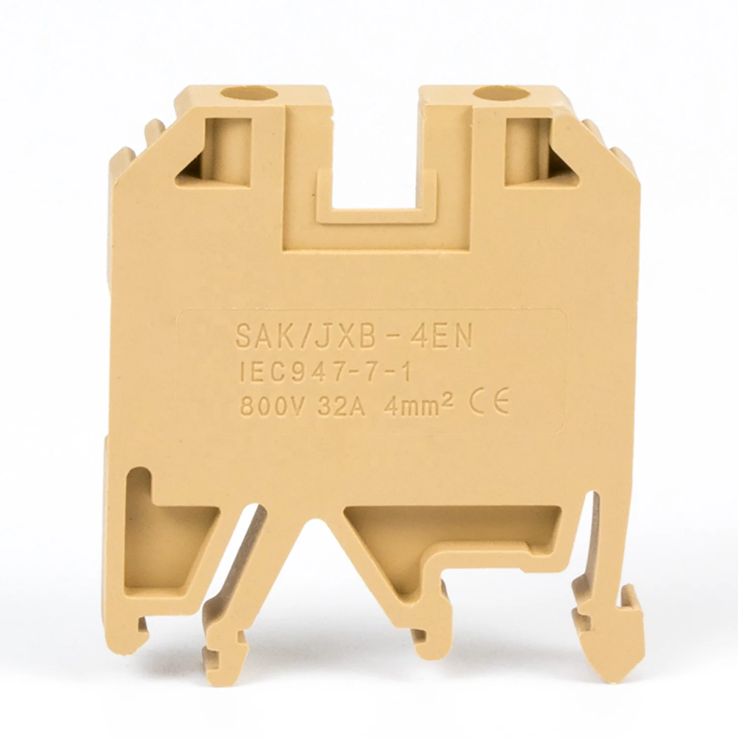 800V 32A 0.2-4mm2 screw terminal block brass conductor 24-12awg JXB/SAK-4EN used for automation control cabinet I/O