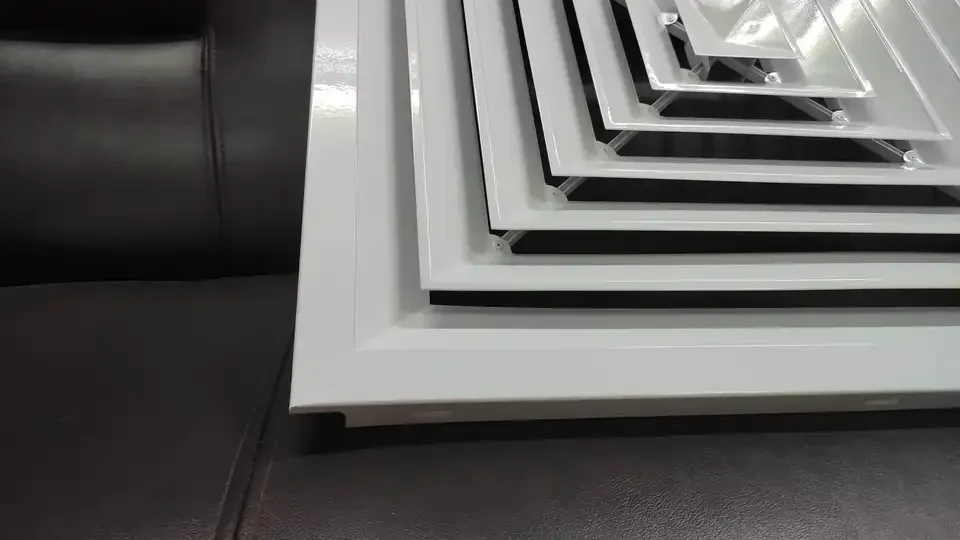 Aluminium Alloy Material Building Aluminum Louvers Grille HVAC 4-ways Square Diffuser