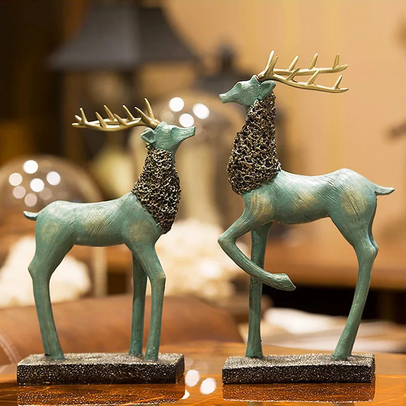 Manufacturers wholesale wine cabinets deer ornaments home living room TV cabinet model room craft soft decorations wedding gifts