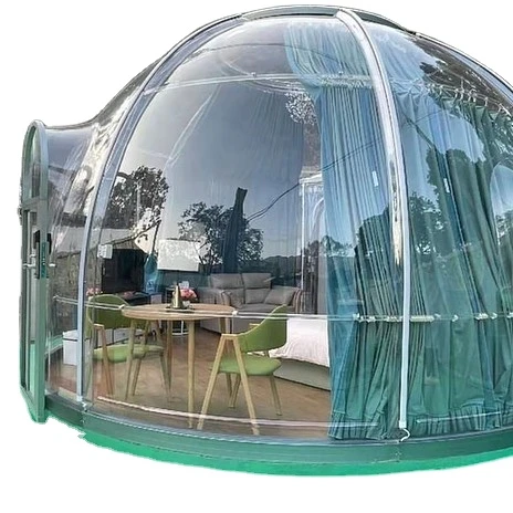 6m 3.5m  3.3m Waterproof Camping Tent Luxury Hotel Resort Transparent Bubble Dome Tent for hotel and out party with curtain door
