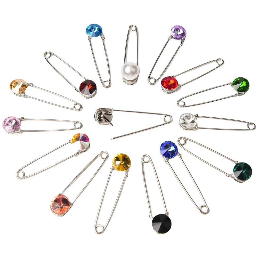 Exclusive Rhinestone pearl Pins For Pants Waist Adjustment Women Cardigan Shawl Safety Brooches Korean Simple Luxury Jewelry