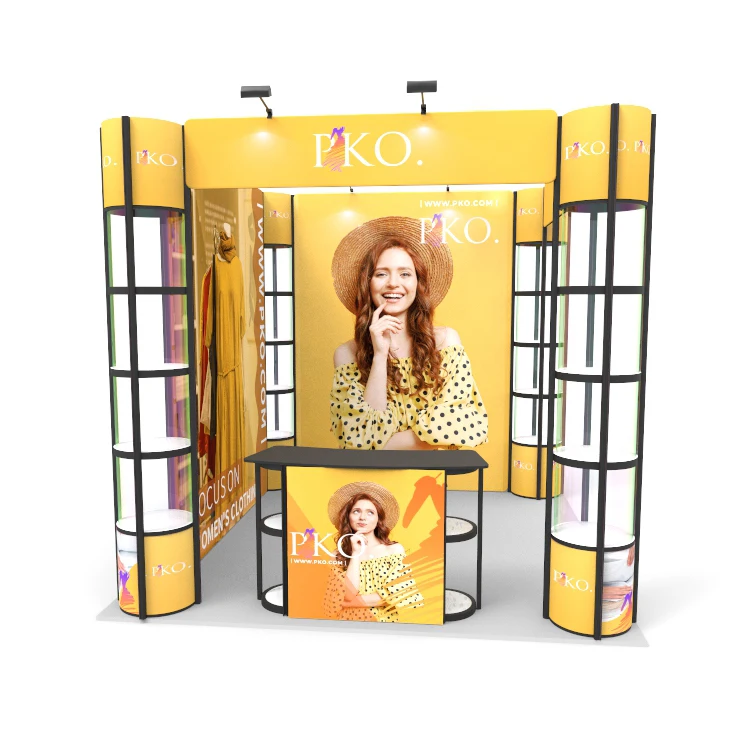 LingTong 2022 New Product Portable 3mx3m China Exhibition Booth Design With Twist Tower
