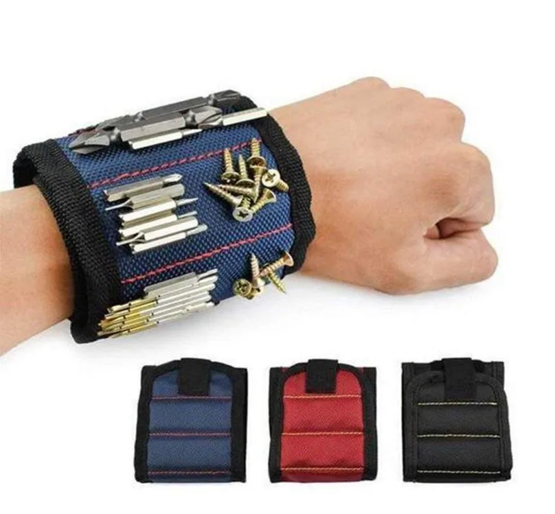 DIY Magnetic Wristband with 15 Strong Magnets and TOOL Pen Holder For Holding Screws, Nails, Drill Bits
