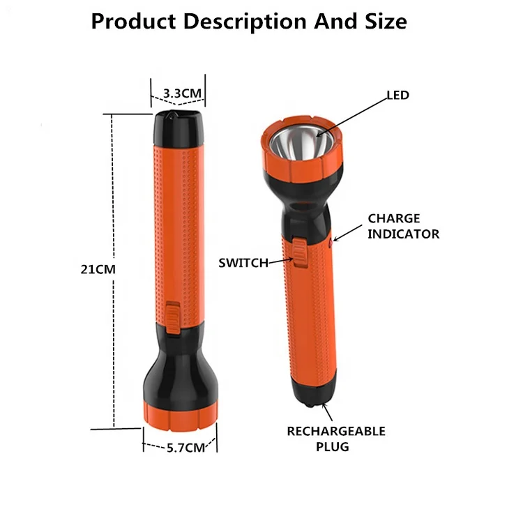 
High Quality Cheap Price Colorful Body Hot Selling Serviceable Geepas Rechargeable LED Flashlight 