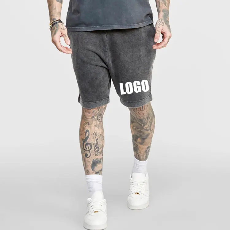 OEM Custom Shorts Swim Men 100%cotton acid washed Beach Shorts Quick Dry Mens Swimwear Running Men Shorts
